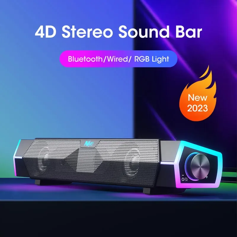 4D Stereo Sound Bar PC Speaker - Rgb Computer Soundbar For Pc recension och pris