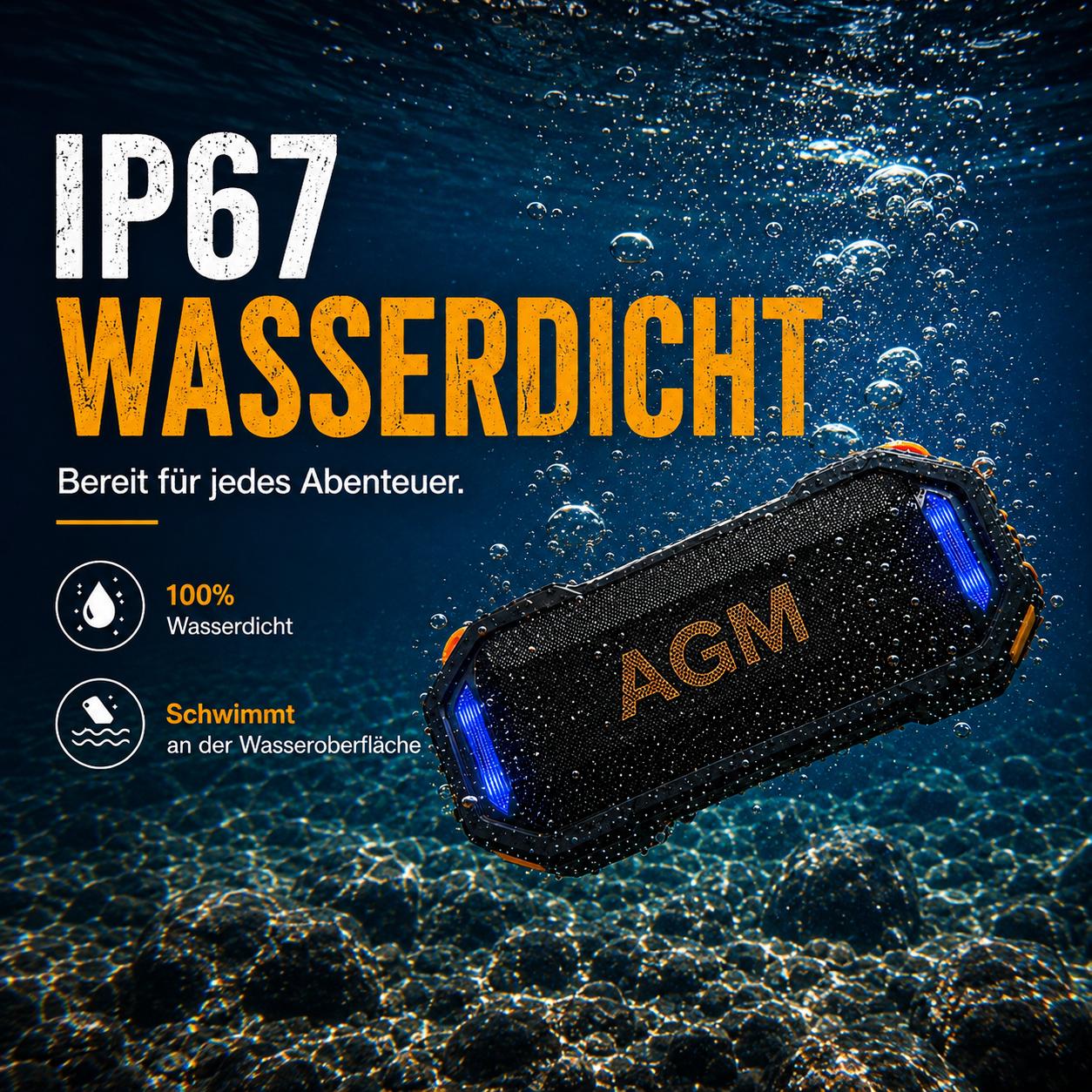 AGM MAG ROCK Outdoor Wireless  - Portable Bluetooth Speaker Waterproof Ipx7 recension och pris