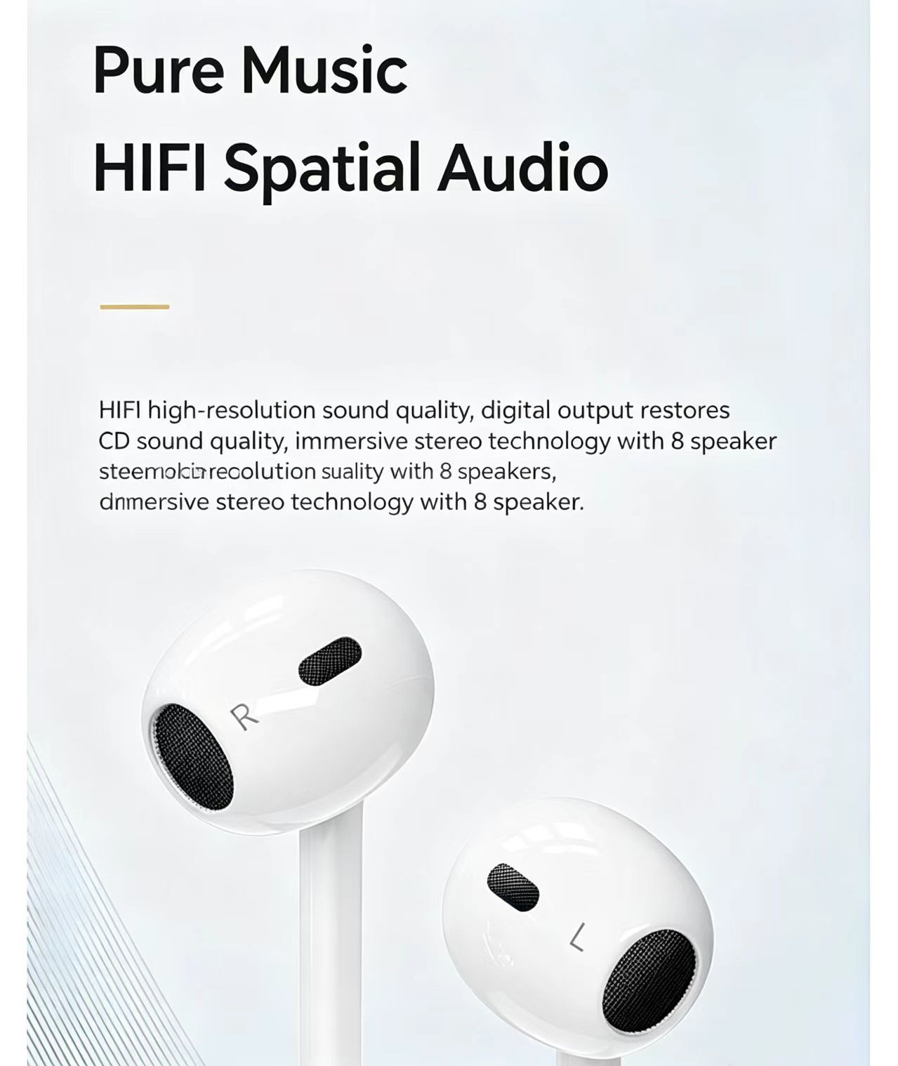 Wired Half‑In‑Ear Headphone Ty - Type C Wired Earphones With Mic recension och pris
