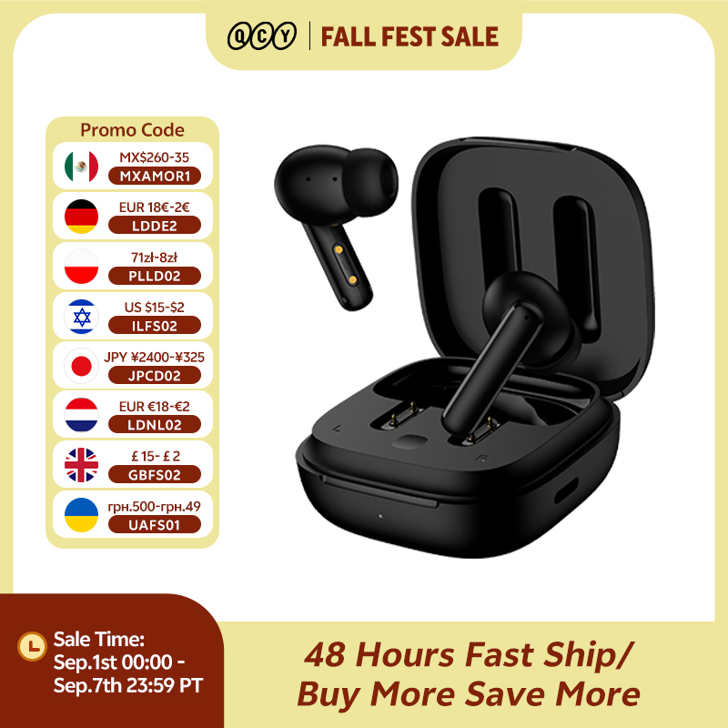 QCY T13 ANC Wireless Earphones - Tws Earbuds Bluetooth 5.3 recension och pris