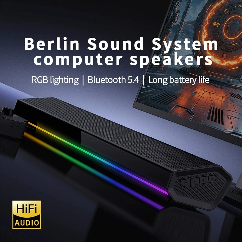 Bluetooth 5.4 Speaker RGB Ligh - Rgb Computer Soundbar For Pc recension och pris
