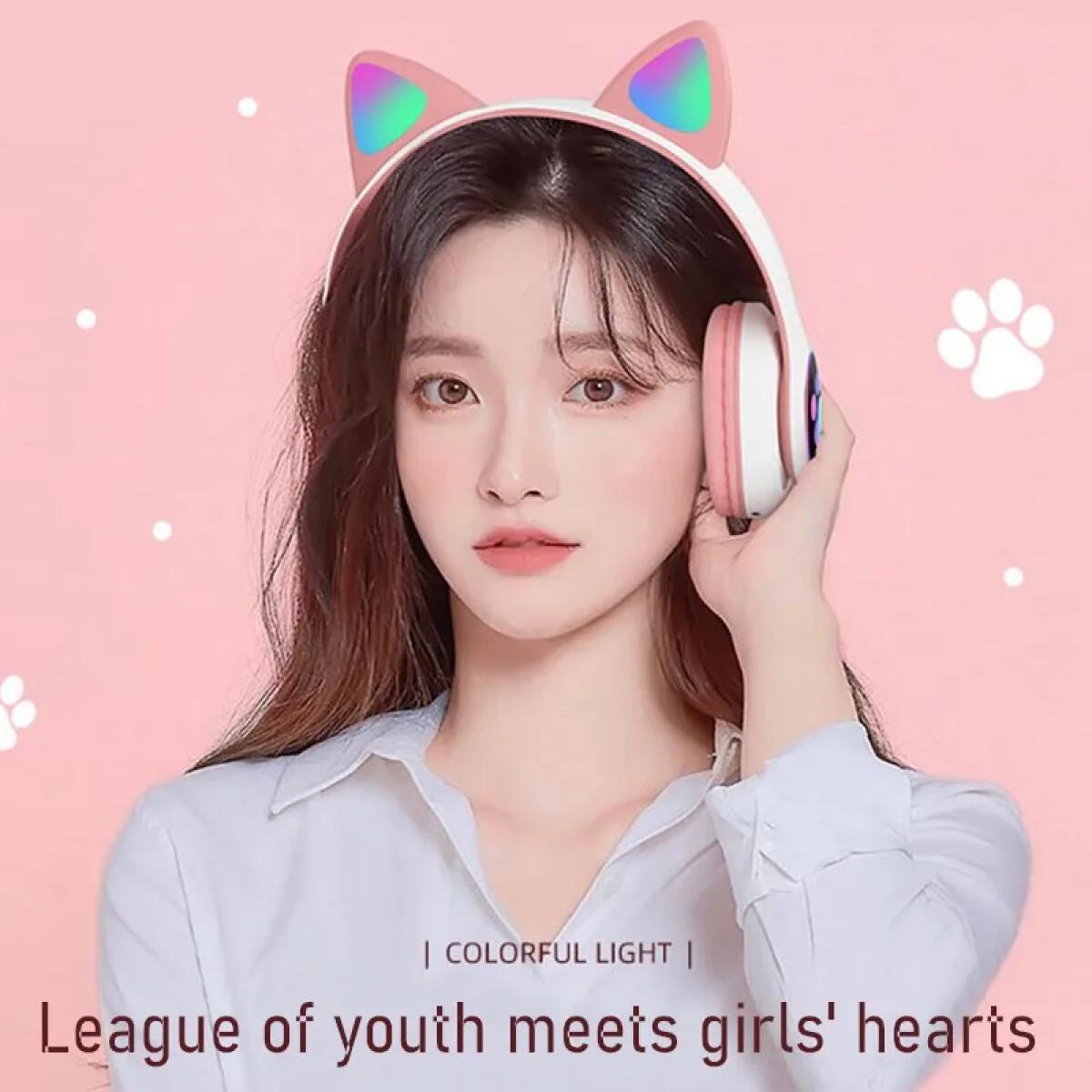 Cute Cat Ears Headphones Bluet - Cat Ear Bluetooth Headset Led recension och pris
