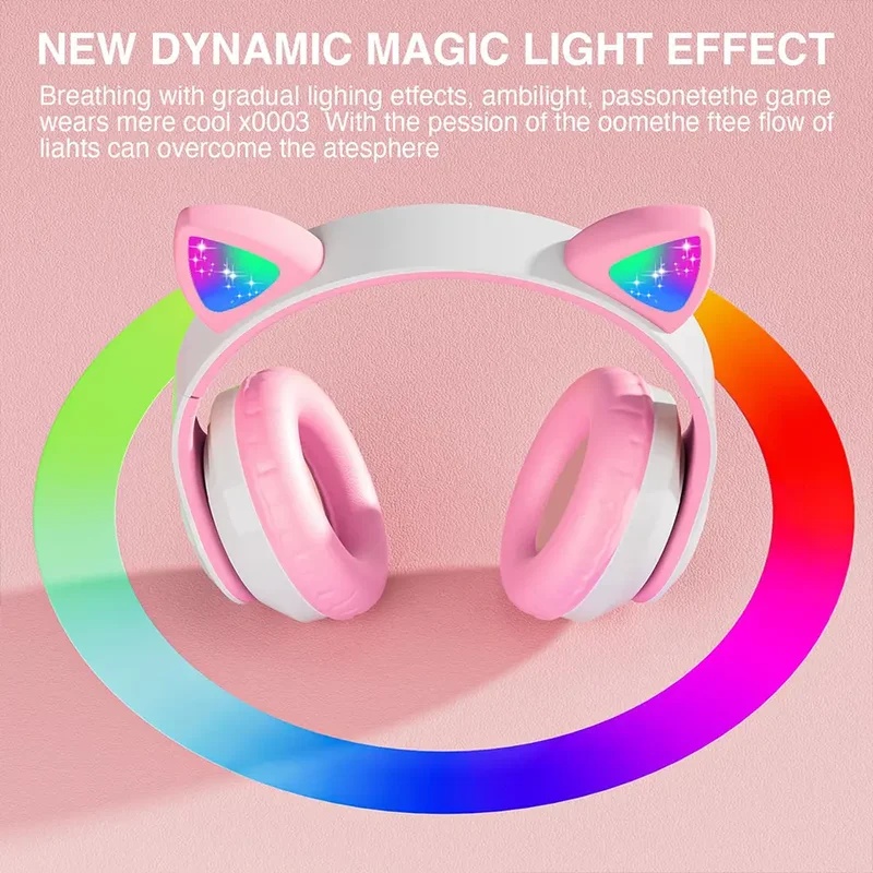 T28 Wireless Bluetooth Headpho - Cat Ear Bluetooth Headset Led recension och pris