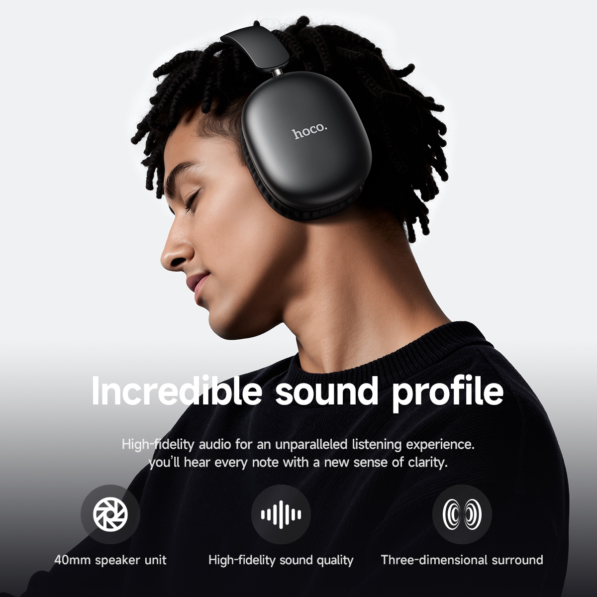 HOCO W73 Folding Bluetooth 6.0 - Anc Wireless Over Ear Headphones recension och pris
