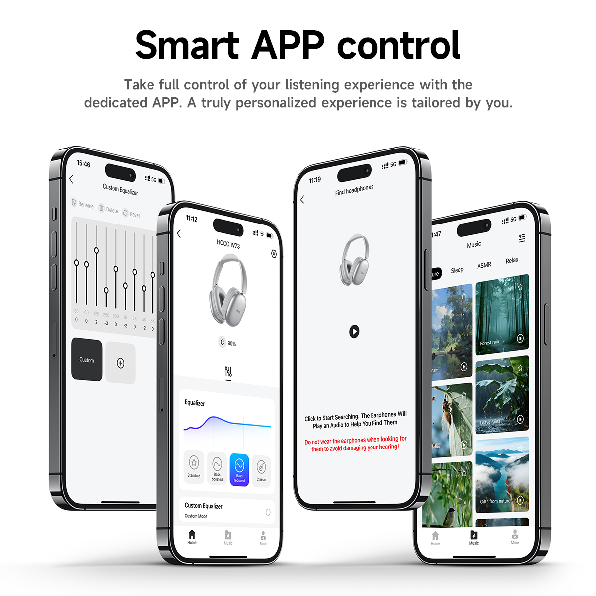 HOCO W73 Folding Bluetooth 6.0 - Anc Wireless Over Ear Headphones recension och pris