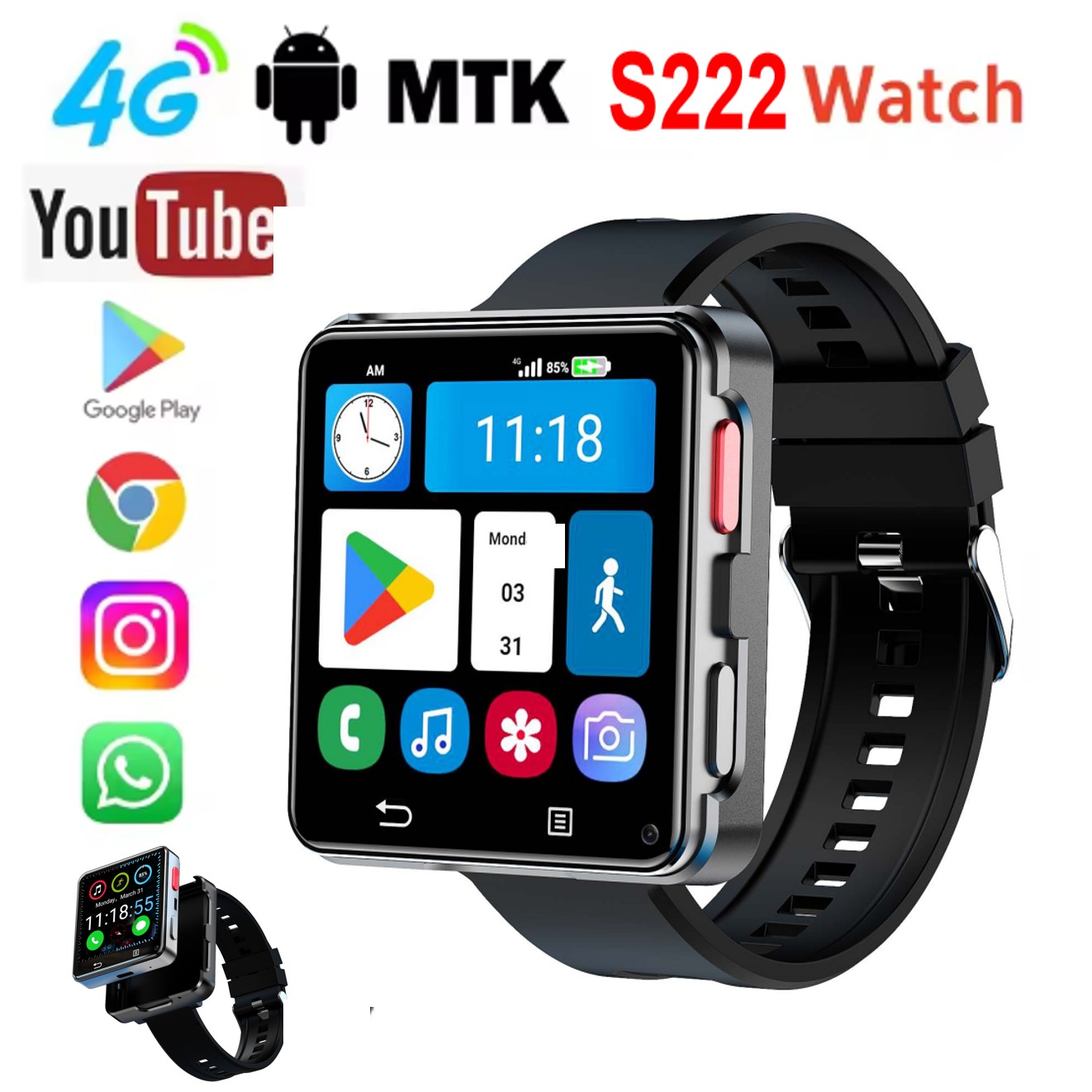 S222 Smart Watch 4G SI-M Card  - Smartwatches recension och pris