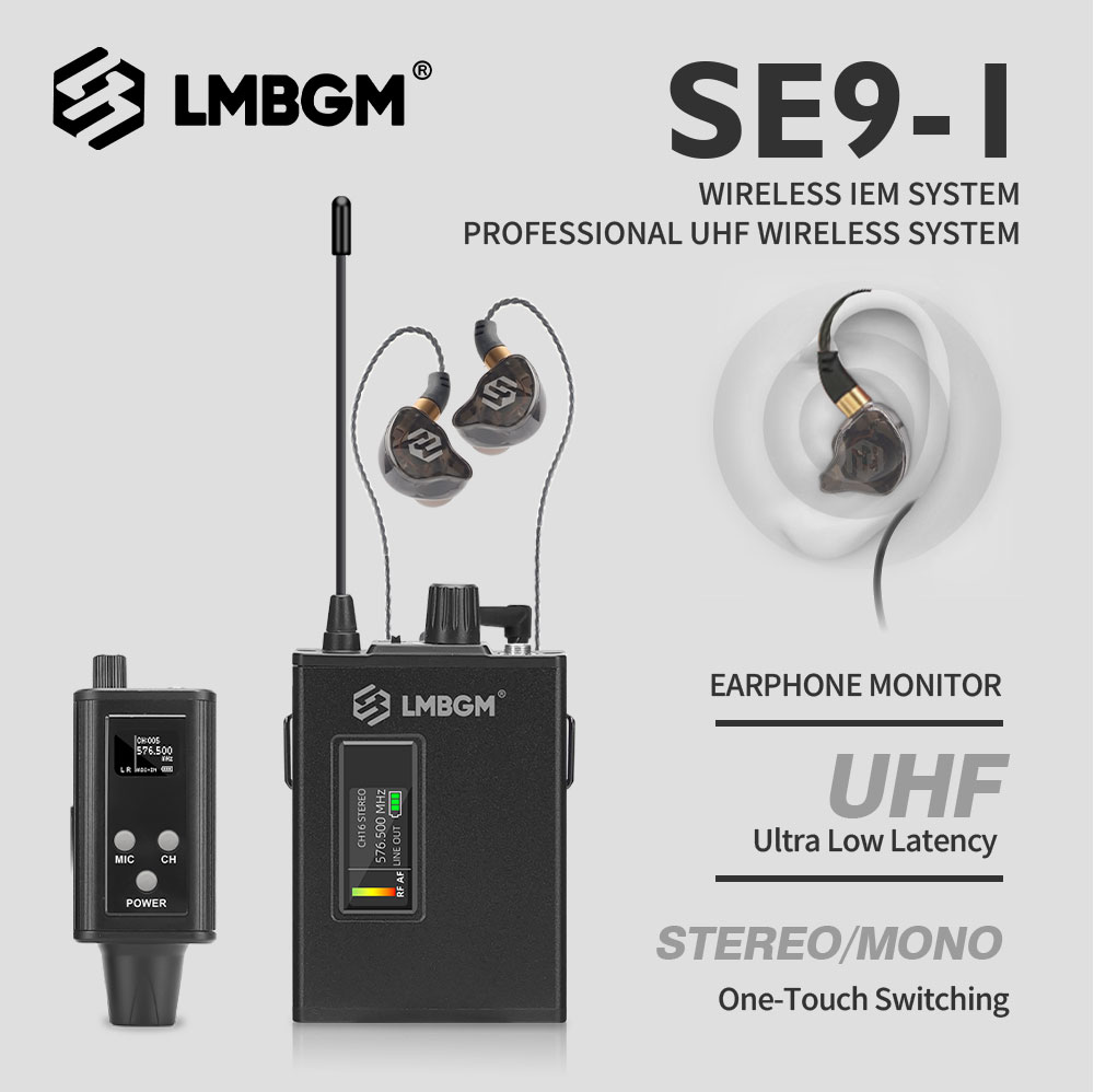 LMBGM SE9 UHF Wireless In Ear  - In Ear Monitors For Singers recension och pris