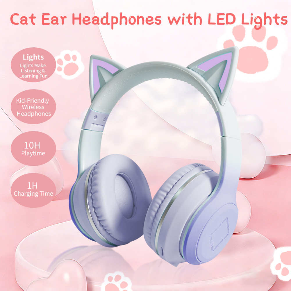 Lovely Kawaii Cat Ear Wireless - Cat Ear Bluetooth Headset Led recension och pris