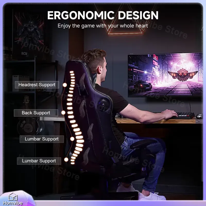 Ergonomic Gaming Chair with Bl - Speakers recension och pris