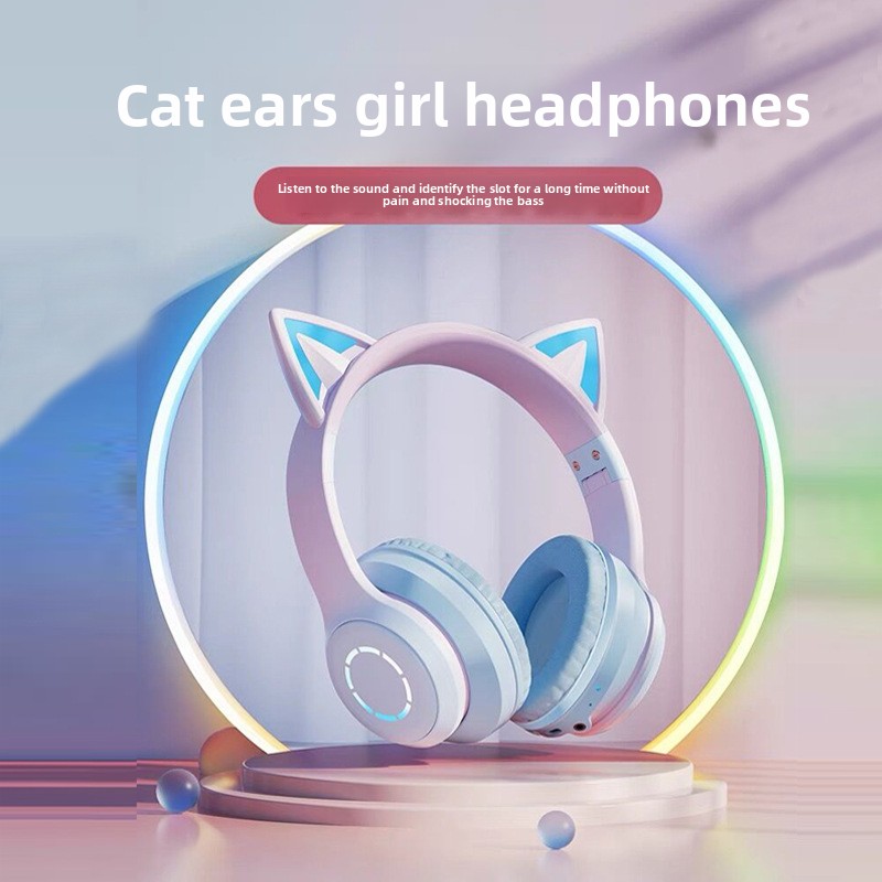 New Best Selling RGB Head-moun - Cat Ear Bluetooth Headset Led recension och pris