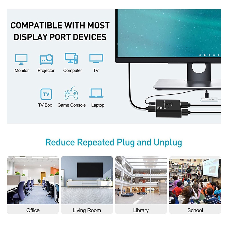 8K DisplayPort Switch 2 in 1 O - Laptops recension och pris