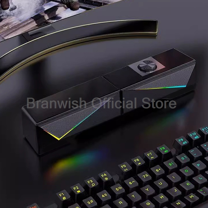 RGB Gaming Soundbar With Detac - Rgb Computer Soundbar For Pc recension och pris
