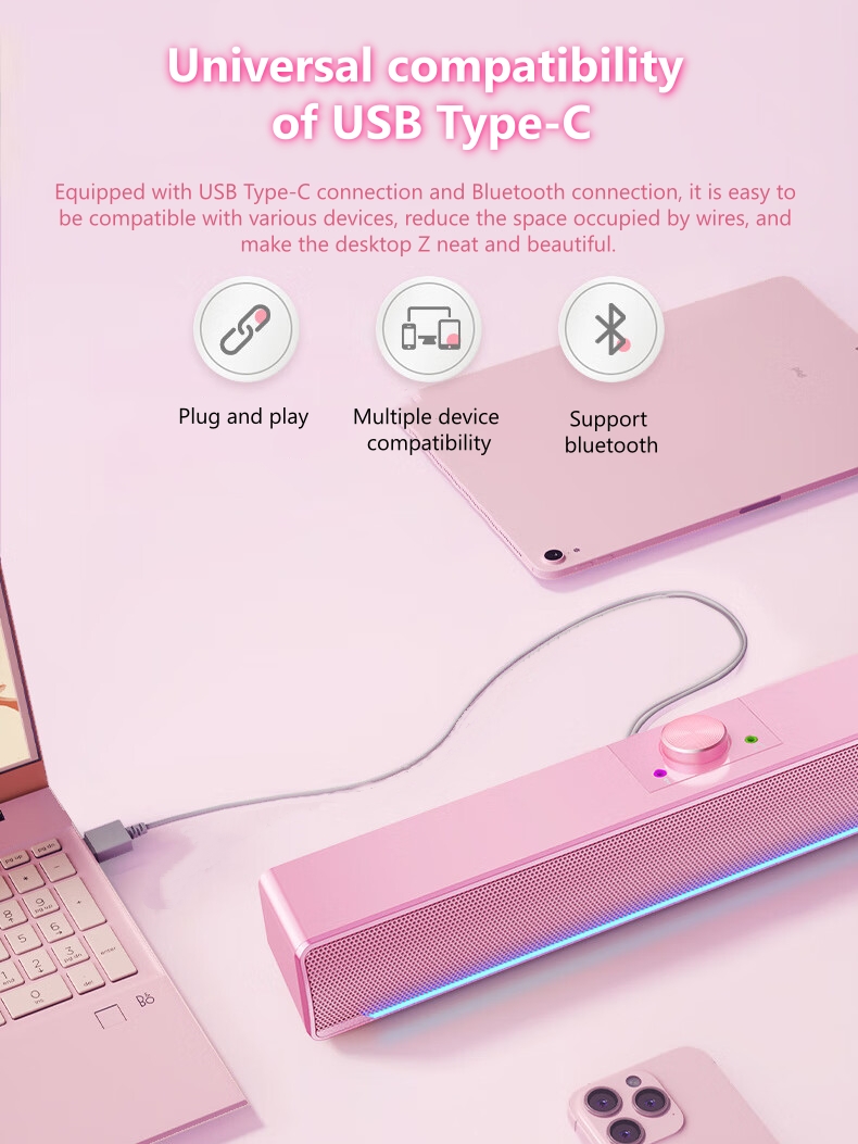 Multi-media RGB Desktop PC Com - Rgb Computer Soundbar For Pc recension och pris