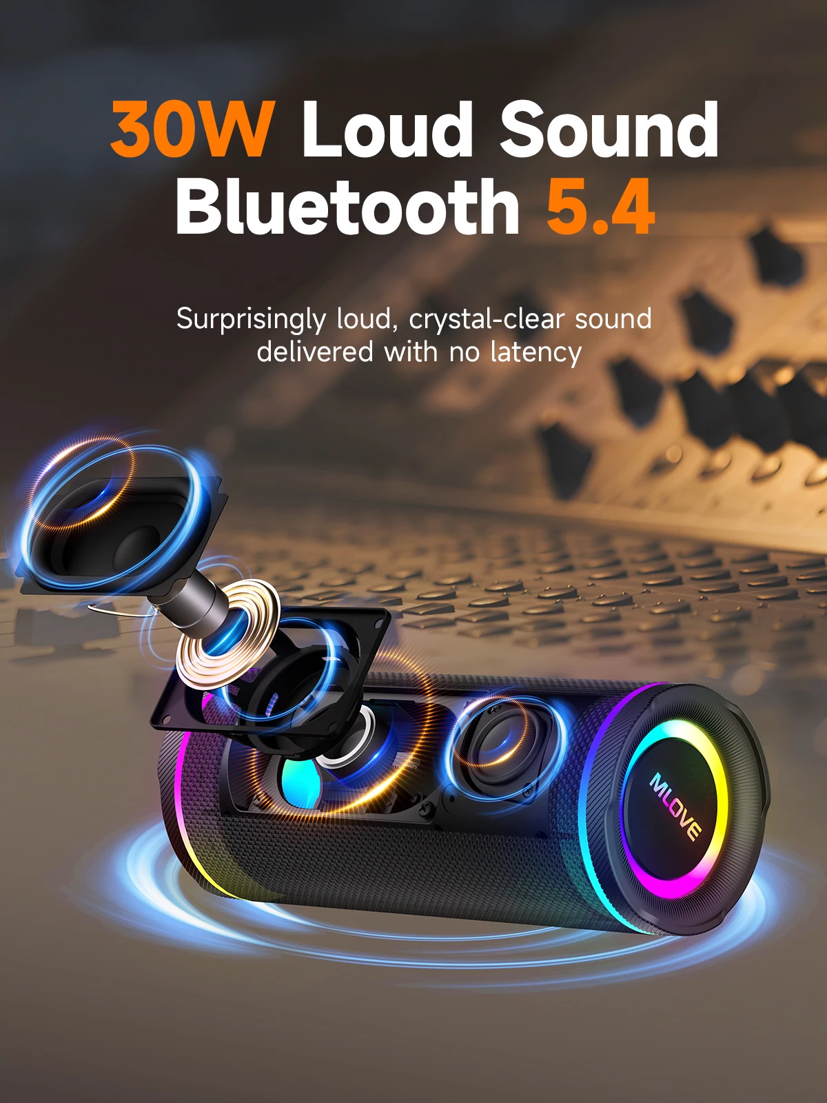 MLOVE Portable Bluetooth Speak - Portable Bluetooth Speaker Waterproof Ipx7 recension och pris