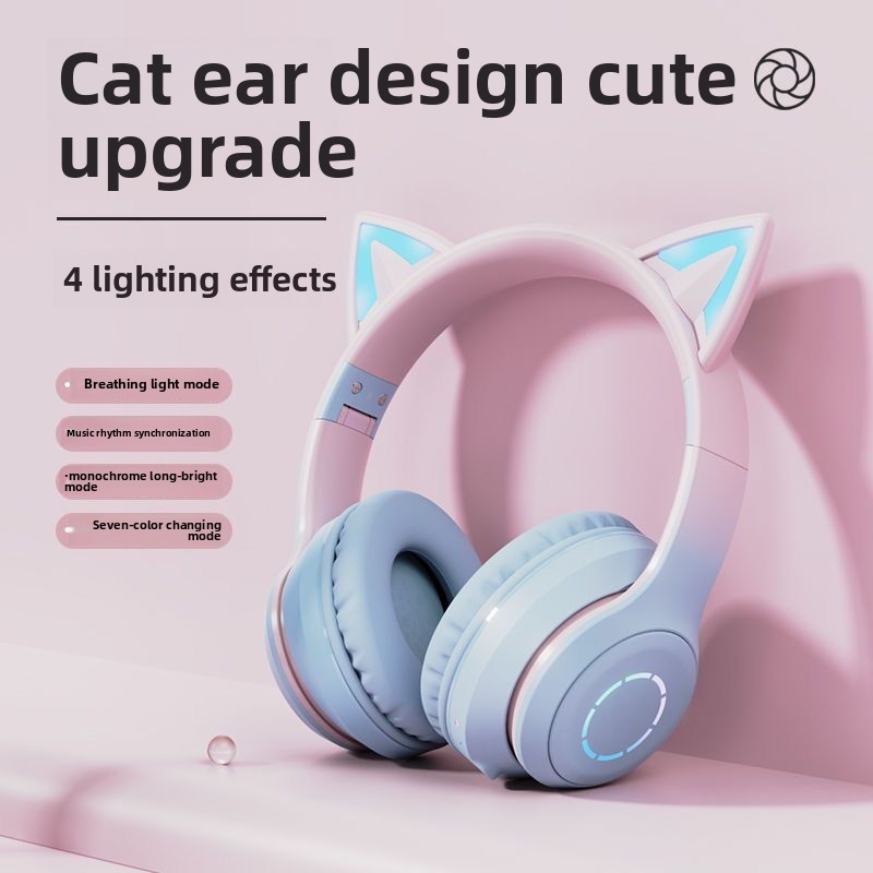 New Best Selling Head-Mounted  - Cat Ear Bluetooth Headset Led recension och pris