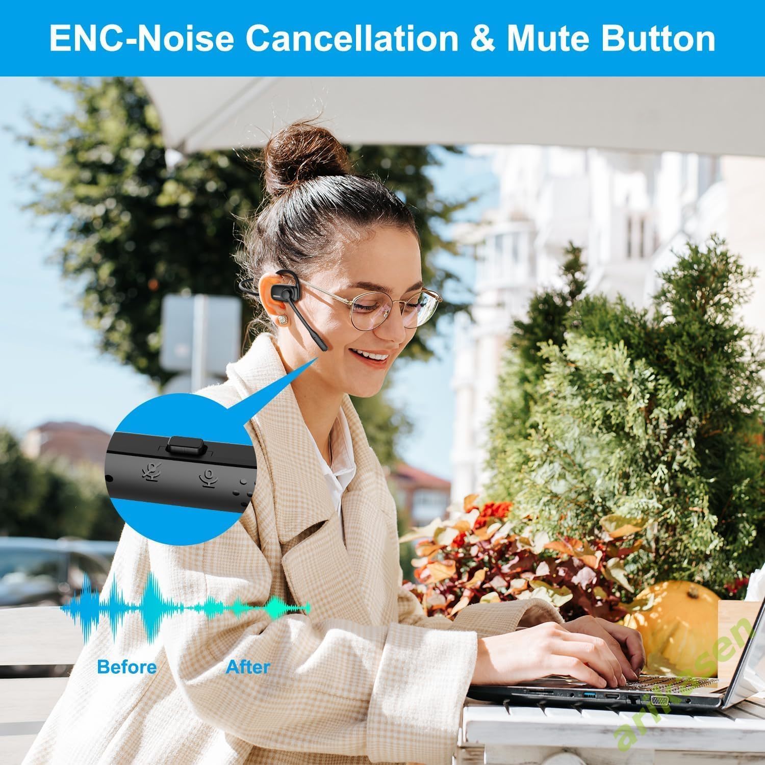 Bluetooth Headsets with Microp - Open Ear Air Conduction Headphones recension och pris